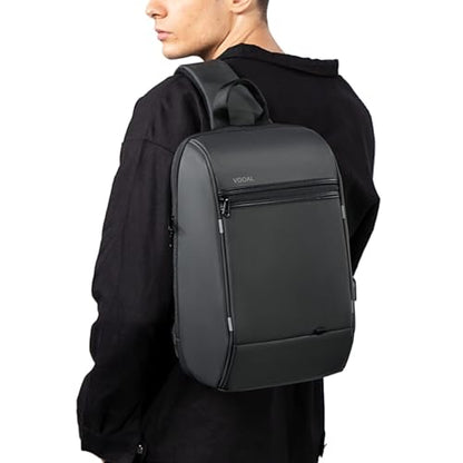 Kingsons 13" Anti-Theft Laptop Sling Backpack. Waterproof nylon, USB port. Ideal for travel, hiking, camping. (FG6301-Grey) - color: Fg6301-grey