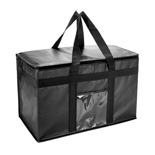 Yalin XXXL Large Insulated Cooler Bag, Styrofoam Cooler of Keep Food Hot or Cold, Reusable Double Zipper Food Delivery Bag for Grocery Shopping, 23" W x 15" H x 14" D - color: Black, size: XXL (Pro)