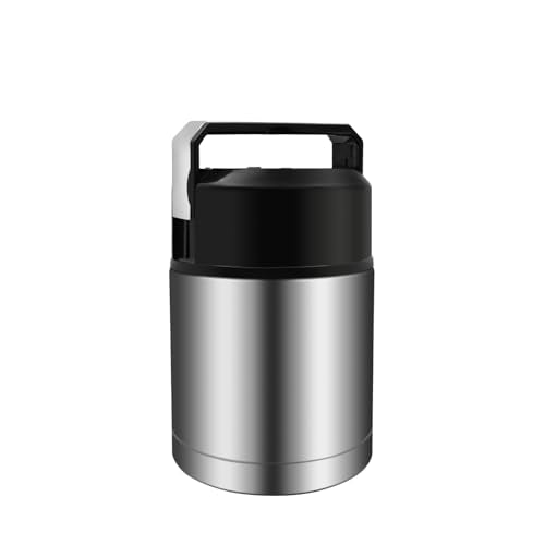 28oz Soup Thermos, Stainless Steel Thermos for Hot Food, Wide Mouth Food Thermos Jar, Insulated Lunch Container Leak Proof Vacuum Thermal Flask (silver) - color: silver-28oz