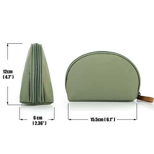 Hekyip Half Moon Cosmetic Beauty Bag for Purse Travel Handy Makeup Pouch for Women Girls (Green) - color: Green
