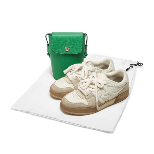 LAKE OF FIRE 4-Piece Travel Shoe Bags for Packing, 17.7" x 13.8" Dustproof Shoe Bags with Drawstring Closure,Washable & Reusable(White) - color: White