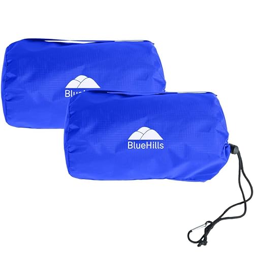 BlueHills Ultra Compact Travel Blanket 2 Pack Large Soft Cozy Portable Blanket Sheet with Carry Case and for Flight Airplane Car Layover Camping Hotel Blue C205-2PK-Royal - color: C205-2pk-royal