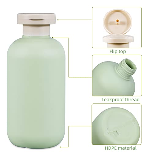 6.8oz Squeeze Bottles with Flip Cap, Refillable Plastic Travel Bottles for Creams, Lotion, Shampoo, Conditioner (2 Pcs) - color: Green, size: 200ml/6.8oz