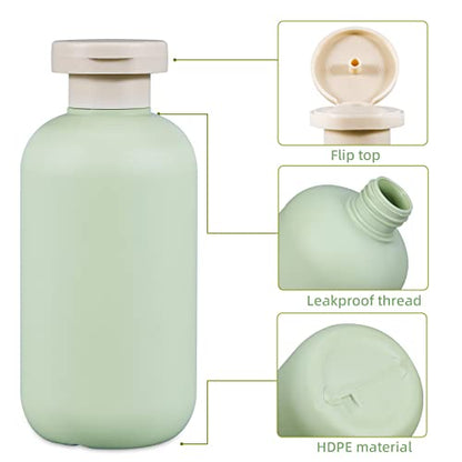 6.8oz Squeeze Bottles with Flip Cap, Refillable Plastic Travel Bottles for Creams, Lotion, Shampoo, Conditioner (2 Pcs) - color: Green, size: 200ml/6.8oz