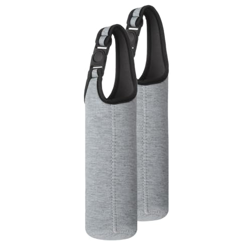 uxcell 2pcs Neoprene Carrier Water Bottle Sleeve, 15.5-20oz Insulated Water Glass Bottle Carrier Bag Collapsible Drink Bottle Sleeve Cover Holder with Handle, Gray - color: Gray