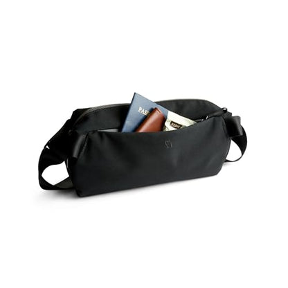 Bellroy Classic Sling (everyday 7 liter minimalist crossbody bag with internal organization, adjustable crossbody strap, and auto-compression system) - Black - color: Black