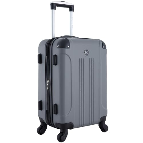 Travelers Club Chicago Hardside Expandable Spinner Luggage, Charcoal, 20"(22in with wheels) Carry-On - color: Charcoal, size: 22" Carry-On