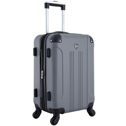 Travelers Club Chicago Hardside Expandable Spinner Luggage, Charcoal, 20"(22in with wheels) Carry-On - color: Charcoal, size: 22" Carry-On