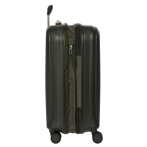 Bric's Taormina Ultra-Light Carry-On Spinner – Airline Approved Expandable Hard Shell Suitcase with TSA Lock, Anti-Tamper Zippers & Built-In USB Port - 21 Inch, Olive - color: Olive, size: Carry-On