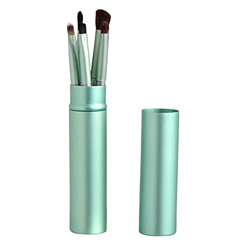 AKOAK 5 Pcs/set Travel Portable Mini Eye Makeup Brush Set Apply Eyeshadow Eyeliner Eyebrow Brush Lip Makeup Brush Set Makeup Tools (Green) - color: Green