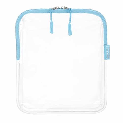 BORSALI TSA Approved Toiletry Bag, Light Blue, Clear Quart Size | 3-1-1 Liquids for Carry On Travel, Toiletries Organizer, Cosmetic Pouch with Zipper, Travel Accessories - color: Light Blue
