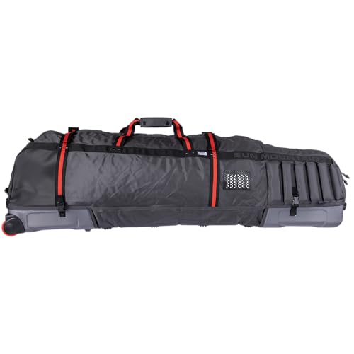 Sun Mountain Kube Golf Travel Bag, 2-Wheel Rolling System-Compact Storage Case - color: Steel Black Rush Red