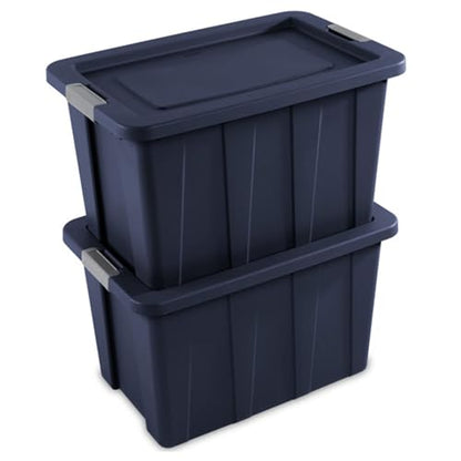 Sterilite 4-Pack Storage Bins with Lids, Heavy Duty Totes, Tuff1, 30 Gallon, Dark Indigo - color: Dark Indigo, size: 30 Gallon (4 Pack)