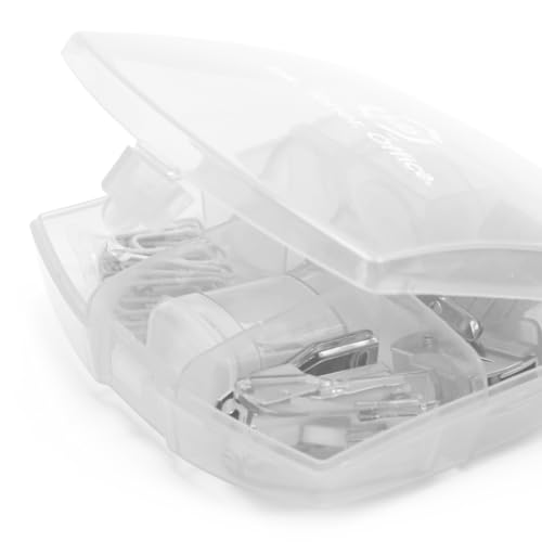 LD Products Clear Mini Office Supply Kit Portable Case with Scissors, Paper Clips, Tape Dispenser, Pencil Sharpener, Stapler & Staple Remover - color: Clear