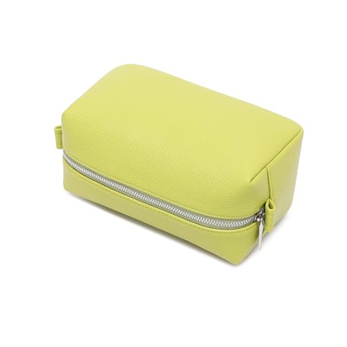 PU leather Organizer Bag Lightweight Cosmetic Bag with Ring Clasp Perfect Travel Makeup Bag for Women (Grass/PU) - color: Grass/PU