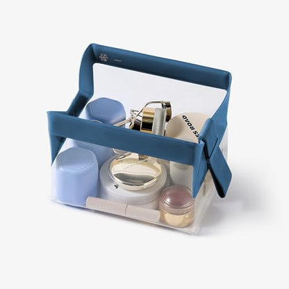 Cadence Parcel - Clear Kit with Magnetic Closure - Durable and Leak-Resistant Travel Toiletry Kit - TSA-Compliant & Modular Design - Hygiene Bag for Travel Essentials - 1 Qt - Cove - color: Cove, size: Medium