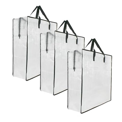 3 Pack Clear Storage Bags with Zipper and Handles, Blanket Bags For Closet Storage, Moving and Packing Supplies for College, Underbed Storage Organizer for Clothes Pillow Bedding Christmas Wreath - style: 3 Middle zipper