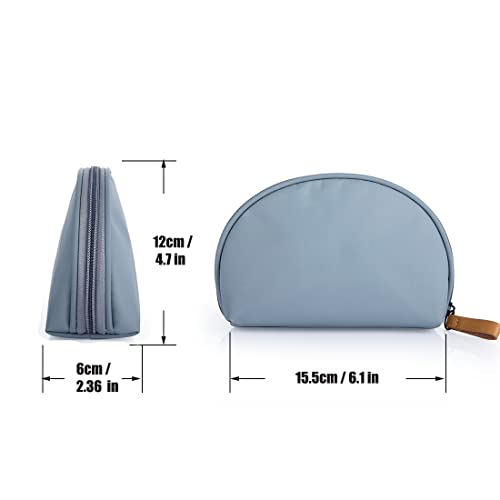 Hekyip Half Moon Cosmetic Beauty Bag for Purse Travel Handy Makeup Pouch for Women Girls (Grey-blue) - color: Grey-blue