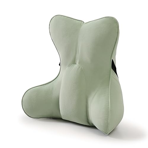 Lumbar Support Pillow (Pat. Pend) for Couch & Recliner, Ergonomic Chair Back Support for Lower Back Pain Relief, Back Support for Couch, with Adjustable Strap to Stay in Place, Celadon Green - color: Celadon Green