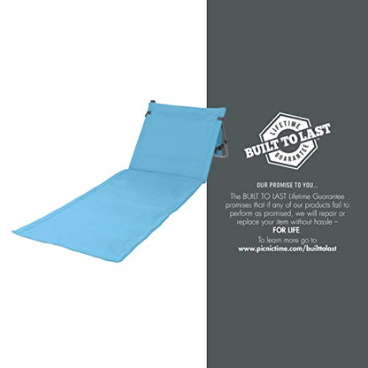 PICNIC TIME Beachcomber Portable Beach Mat - Soft Beach Lounger - Backpack Beach Chair & Tote, (Horizon Blue) - color: Horizon Blue