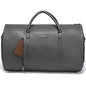 Leather Garment Bag for Travel, Modoker Carry On Suit Carrier Travel Bag with Shoulder Strap - Ideal for Business Trips and Weekend Getaways - The Garment Duffel Bag for Traveling Men Women - color: C-Grey