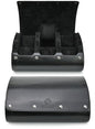 Black Watch Case for Men - 6-watch Roll Travel Case by Mirage - Super Black motif design - color: Super Black 6-watch case