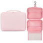 KAZAY Hanging Toiletry Bag with TSA Approved Detachable Pouch, Compact Travel Size Bag, Travel Toiletry Bag, Water Resistant, Premium Nylon, Travel Size Toiletries, Cosmetic Bag Makeup Bag (Pink) - color: Pink