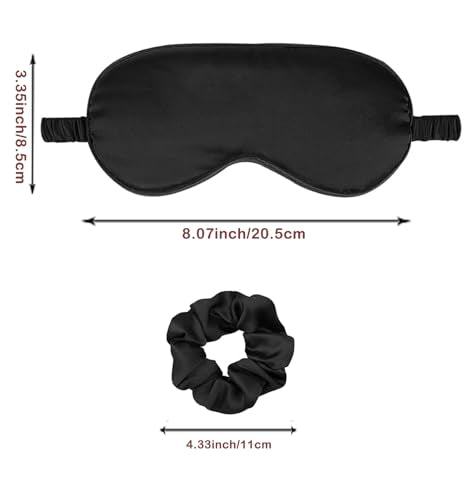 24Pcs Satin Eye Mask Silk Sleep Masks Silky Eyes Cover Blackout Blindfold Eyeshade Scrunchies Hair Ties Travel Wedding Gift - color: Evergreen