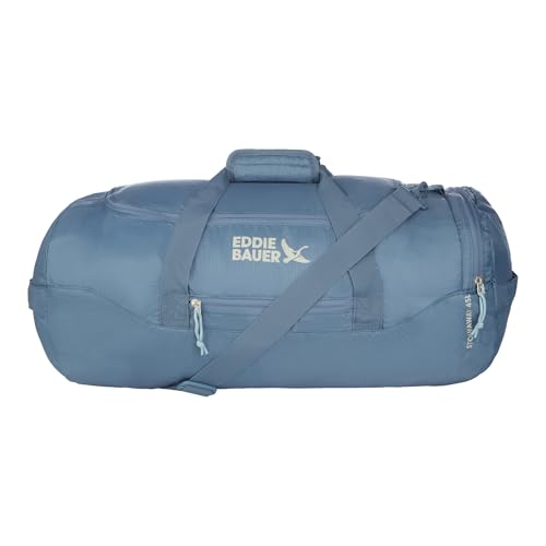 Eddie Bauer Stowaway Packable Duffel Bag | Travel | Foldable | Lightweight | Durable | Ripstop Polyester - color: Tile Blue