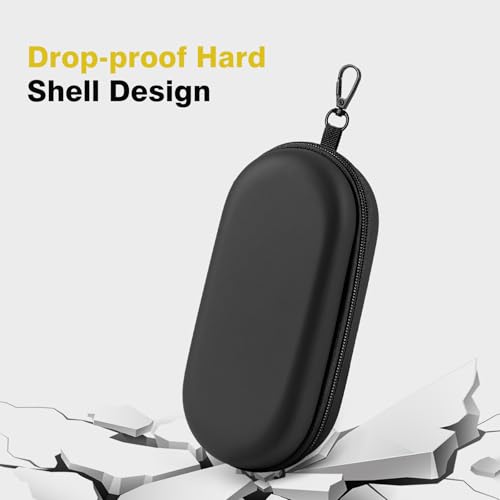 MoKo Double Eyeglass Case, Hard Shell Dual Glasses Case, Travel Sunglass Organizer with Zipper, Eyeglasses Storage Box - color: Black-oval