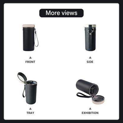 3 slots eyeglass case Leather sunglasses storage box, suitable for both men and women, Glasses Storage Holder Box - color: Black/White