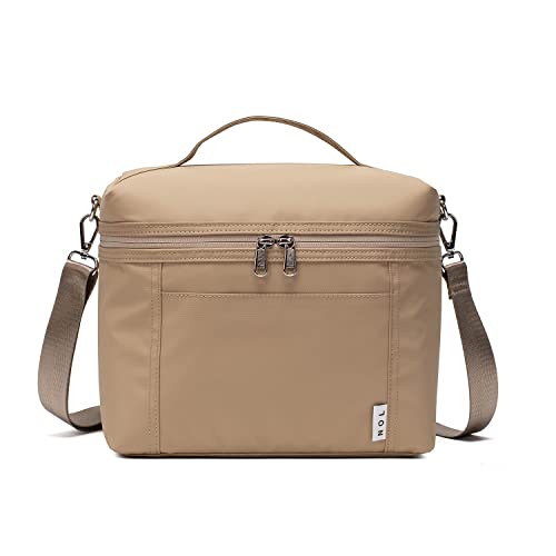 NOL Natural Organic Lifestyle Insulated Lunch Bags for Women Cooler Bag Lightweight Nylon Waterproof Lunch Box For Work - color: Khaki, size: Medium (8 Liters)