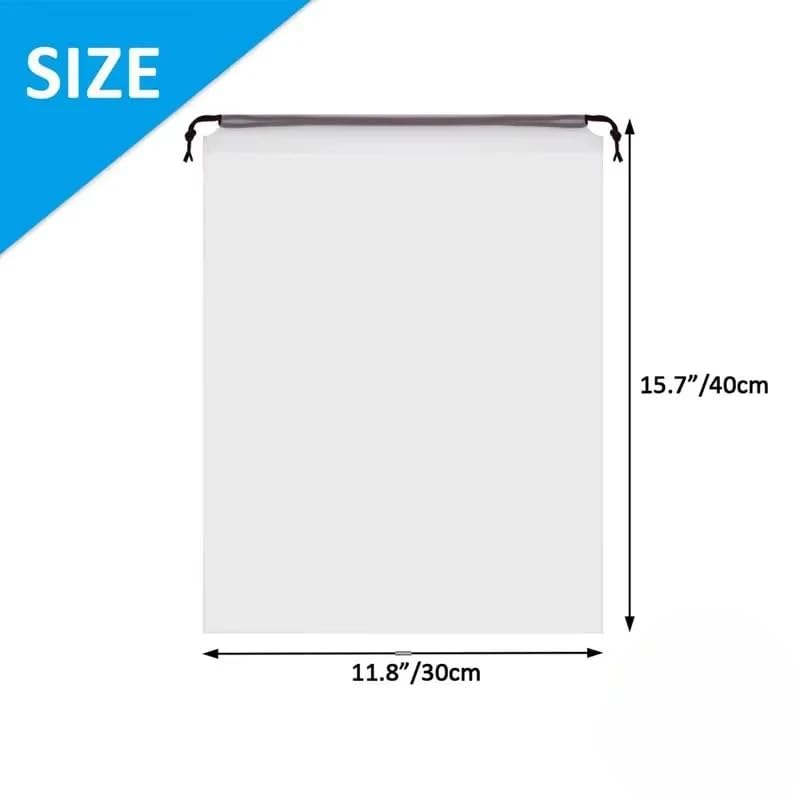 5PCS Portable Shoe Storage Drawstring Eco Storage Bags for Shoes Sundries Travel Waterproof Transparent Plastic Storage Bag (Large-5Pcs)