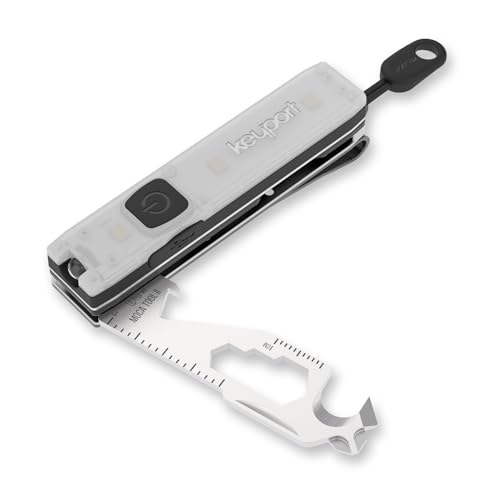 Keyport Utility Plus Kit - Premium Mini Flashlight + 11-in-1 Keychain Multitool + Pocket Clip - Compact EDC Multi-Tool w/Keychain Bottle Opener & Ultra-Bright LED Light for Everyday Carry - Modular