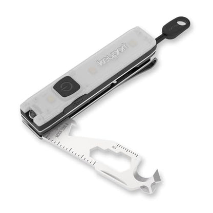 Keyport Utility Plus Kit - Premium Mini Flashlight + 11-in-1 Keychain Multitool + Pocket Clip - Compact EDC Multi-Tool w/Keychain Bottle Opener & Ultra-Bright LED Light for Everyday Carry - Modular