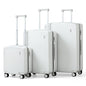 Hanke Hard Shell Luggage Sets 3 Pieces, Carry On and Checked Luggage Sets with Spinner Wheels, Durable PC Hardside Rolling Suitcase for Travel (16/24/28 Inch,Smoke White) - color: Smoke White, size: 3-Piece Set(16/24/28)