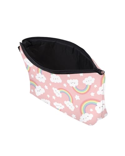 Cute Travel Makeup Bag Cosmetic Bag Small Pouch Gift for Women (Cloud Rainbow) - color: Cloud Rainbow