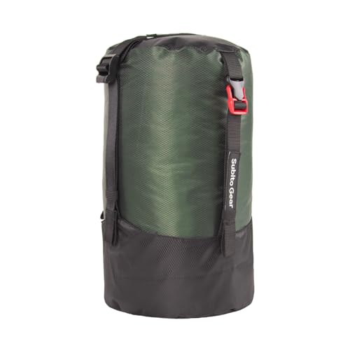 70D Nylon Compression Stuff Sack for Sleeping Bag, Ultralight Stuff Bag Organizer 1L/5L/7L/17L/25L for Traveling Camping Hiking Backpacking - color: Green (5-8L)