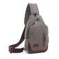 Canvas Sling Bag for Men Crossbody Chest Bag Casual Daypack Rucksack Small Crossbody Backpack with Adjustable Strap - color: Grey