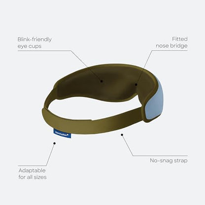 Ostrichpillow Eye Mask, Sleep Mask for Men Women 100% Blackout, No Pressure On Eyes, Soft & Breathable, Adjustable Fit, Travel Bag Included - color: Meadow