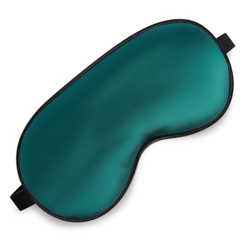 Sleep Mask, Silk Eye Mask for Sleeping with Adjustable Strap, Satin Blackout Sleeping Eye Mask for Men&Women, Comfortable Blindfold Eyeshade for Night Sleep (Dark Green) - color: Green