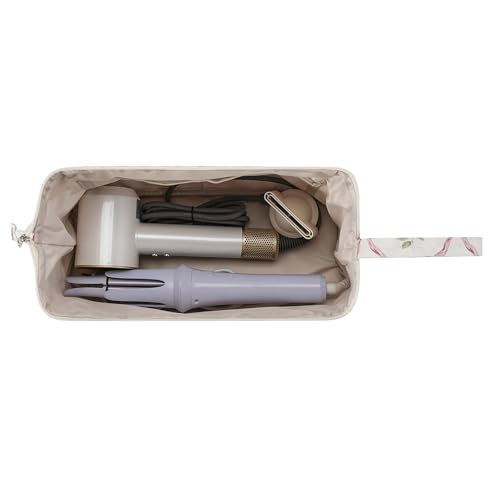 RSRSLEII Large Quilted Hair Tools Travel Bag with Bow Pattern,Hair Styling Accessories Storage Case for Flat Irons,Straightener,Curling Iron,Hair Dryer,Dyson Airwrap Travle Bag (07 Pink Bow) - color: 07 Pink Bow