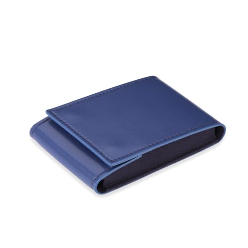 Travel Watch Case - Leather Watch Pouch with Velvet Lining, Single Case, Unisex | Business Travel and Office Christmas Gift (Blue) - color: blue, size: Square shape