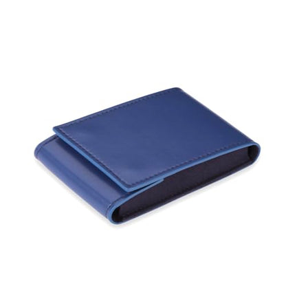 Travel Watch Case - Leather Watch Pouch with Velvet Lining, Single Case, Unisex | Business Travel and Office Christmas Gift (Blue) - color: blue, size: Square shape