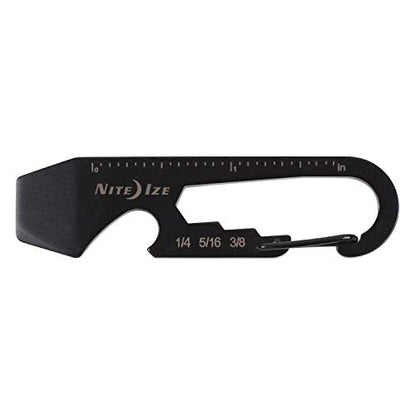 Nite Ize DoohicKey Keychain Multi Tool, Stainless-Steel 5-in-1 Multi Tool With Bottle Opener + Carabiner Clip, Black (Pack of 2) - size: 1 Count (Pack of 2)