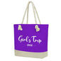 Fokongna Tote Bag For Women, Beach Bag Best Friend Travel Birthday Gifts, Travel Parties Vacation Shopping Essentials - color: Girls Trip Purple