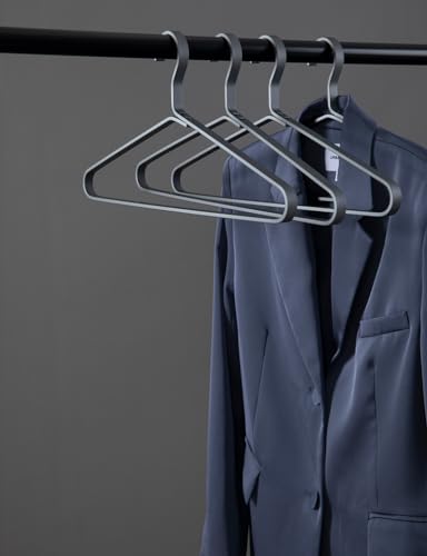 Premium Matte Silvery Aluminum Coat Hangers 6 Piece Set, 17.7” Extra Smooth & Durable Metal Shirt Dress Hanger,Aluminum Alloy Hanger,Clothing Support,Clothing Hang - style: Silver Thick Hanger（6）