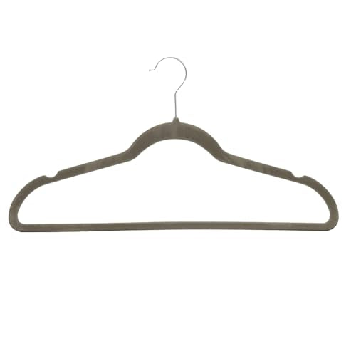 Amazon Basics Slim Velvet Non-Slip Space Saving Suit Clothes Hangers, Sturdy Metal, Gray/Silver, 30-Pack - color: Gray/Silver, size: Pack of 30