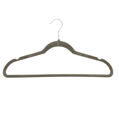 Amazon Basics Slim Velvet Non-Slip Space Saving Suit Clothes Hangers, Sturdy Metal, Gray/Silver, 30-Pack - color: Gray/Silver, size: Pack of 30