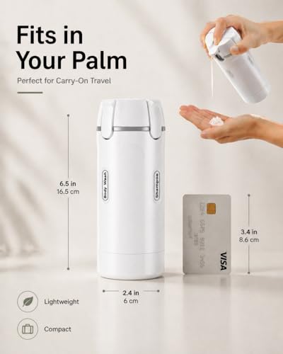 4 in 1 Travel Dispenser Bottle, TSA Approved Leak Proof Refillable Toiletry Containers for Shampoo, Conditioner, Lotion & Skincare – Easy Clean Travel Bottles for Gym, Business - color: White